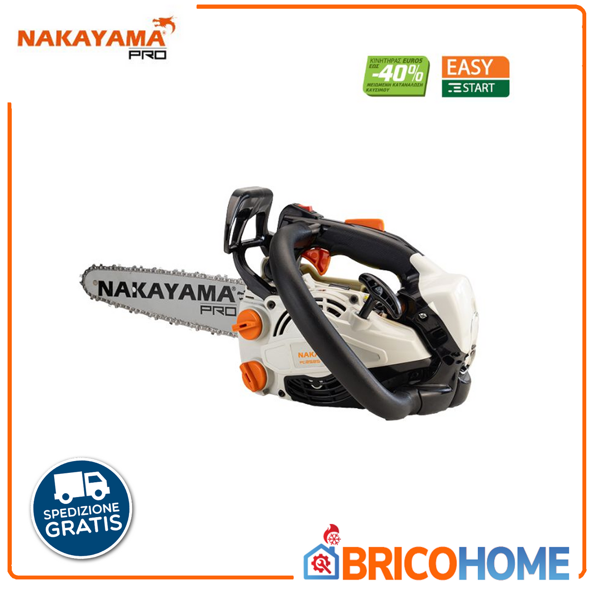 NAKAYAMA Motosega da pota a scoppio 25cc/1,4Hp barra da 25cm 2,5Kg Pro PC2525