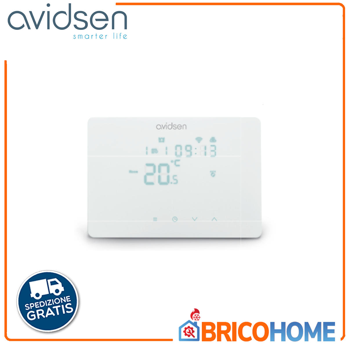 Avidsen Cronotermostato connesso WI-FI filare Bianco