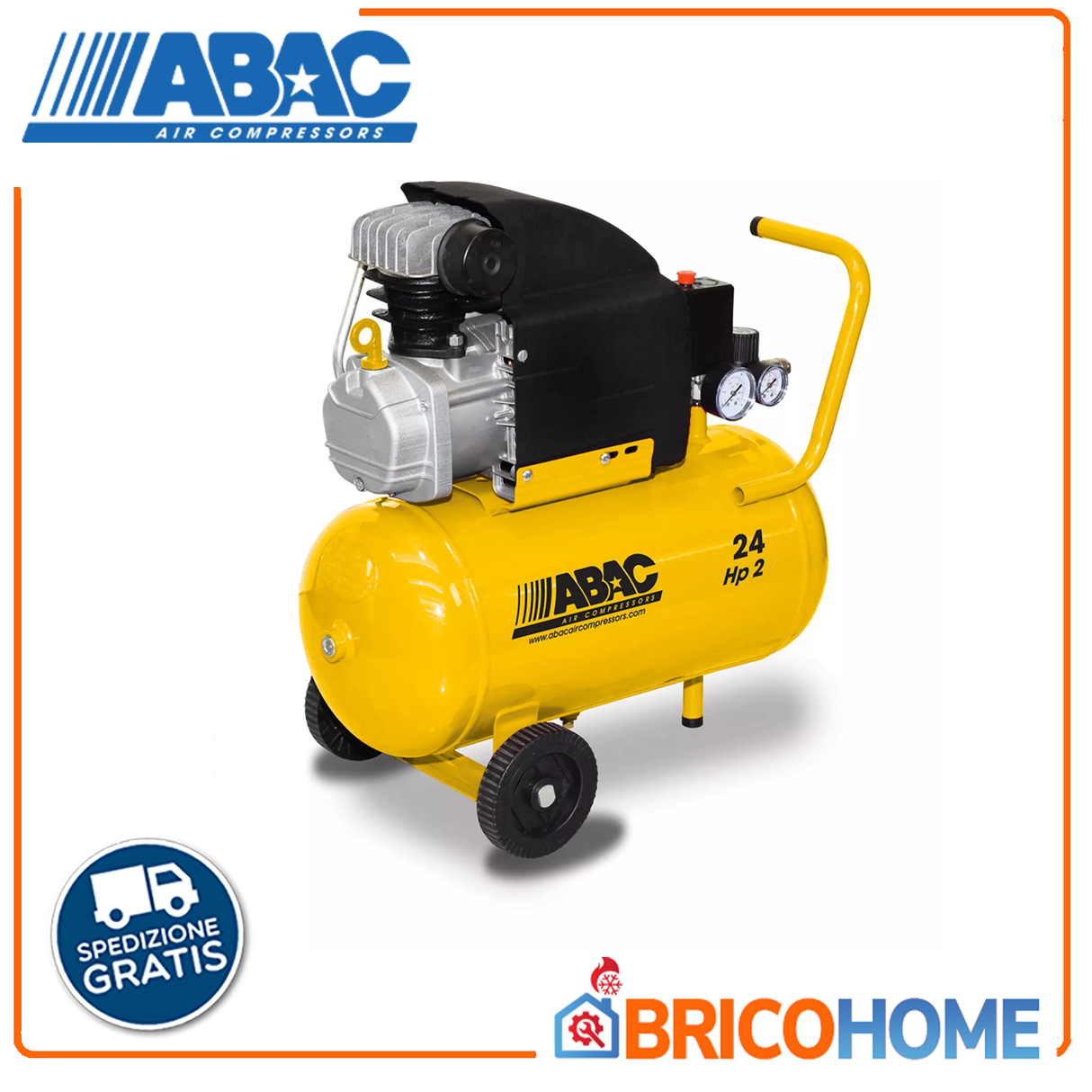 ABAC Compressore aria 24 LT 2 HP 8 BAR Pole Position B20