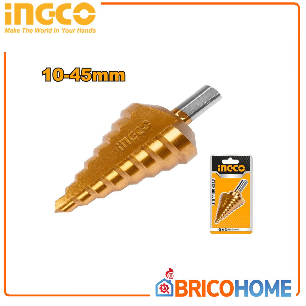 Fresa conica a gradino 10-45mm INGCO