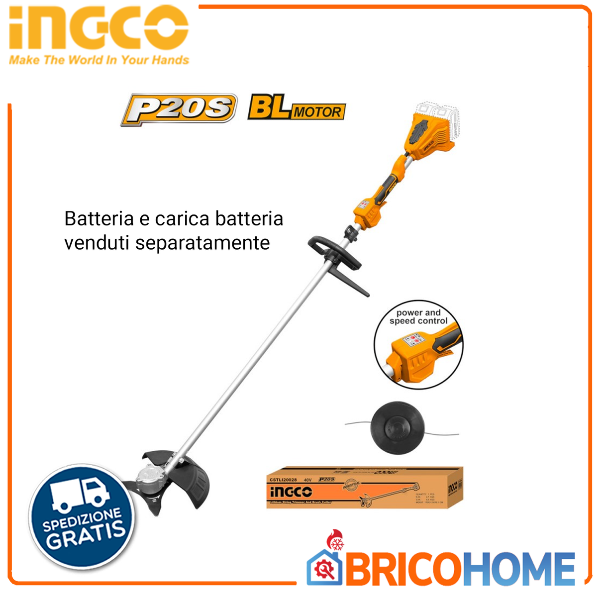 INGCO Decespugliatore 40V nudo ( SOLO CORPO )