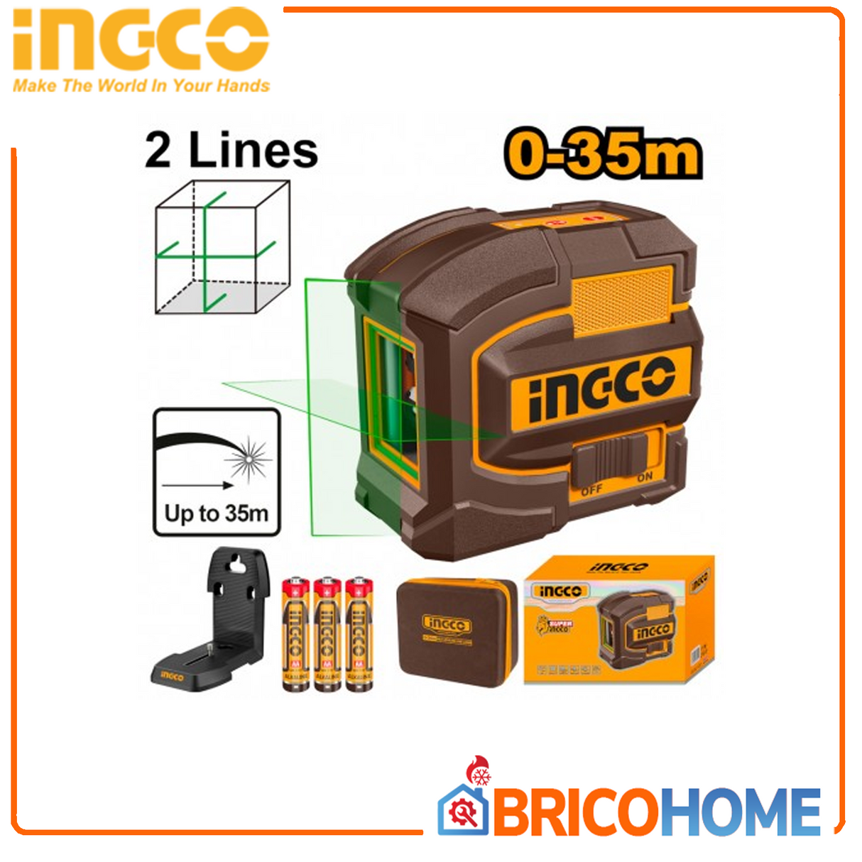 INGCO Livella Laser raggio verde 0-35MT