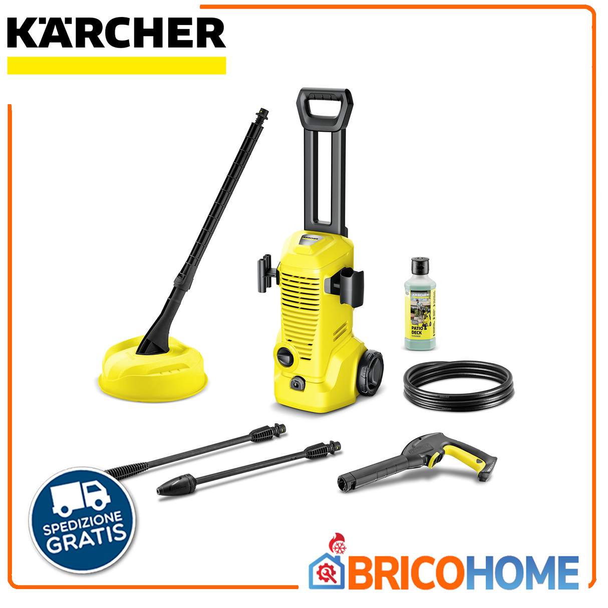 Kärcher Idropulitrice acqua fredda 110BAR 1400W con accessori K2 Premium Home