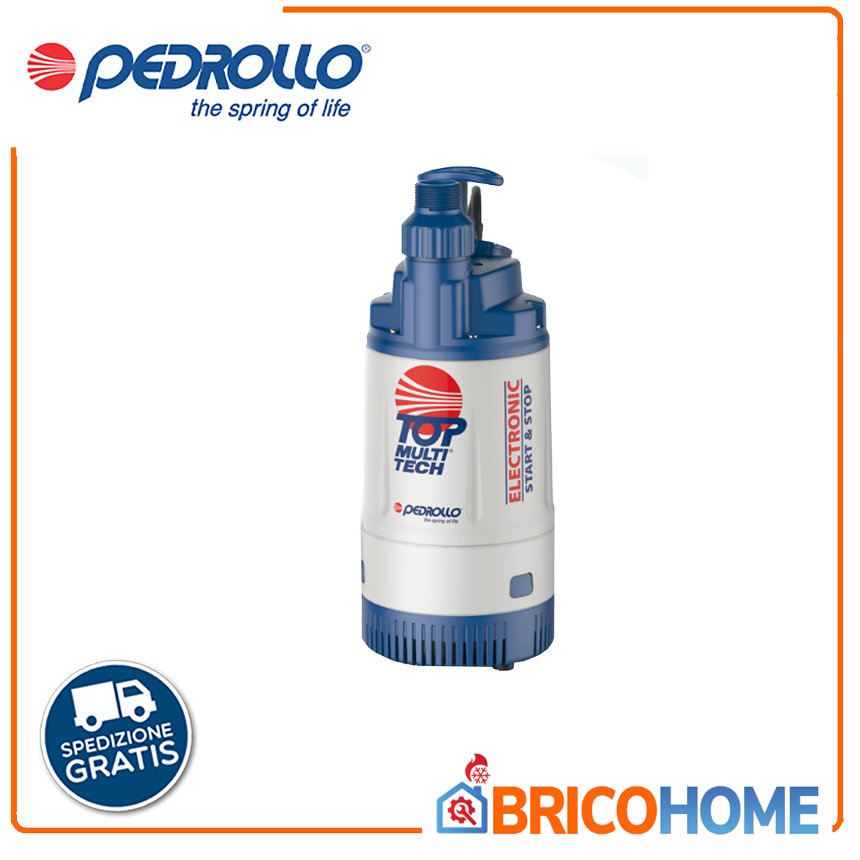 Elettropompa sommergibile multigirante automatica PEDROLLO TOP MULTI TECH 2 - 0.75HP