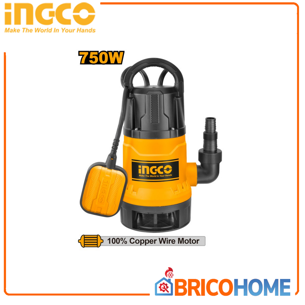 INGCO Pompa sommergibile per acque sporche 750W