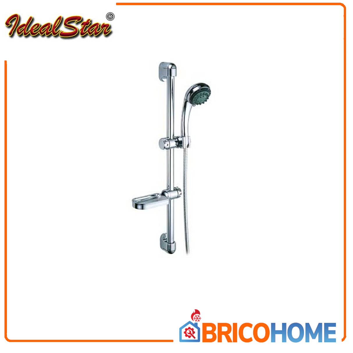 Saliscendi cromato con doccia 8 funzioni