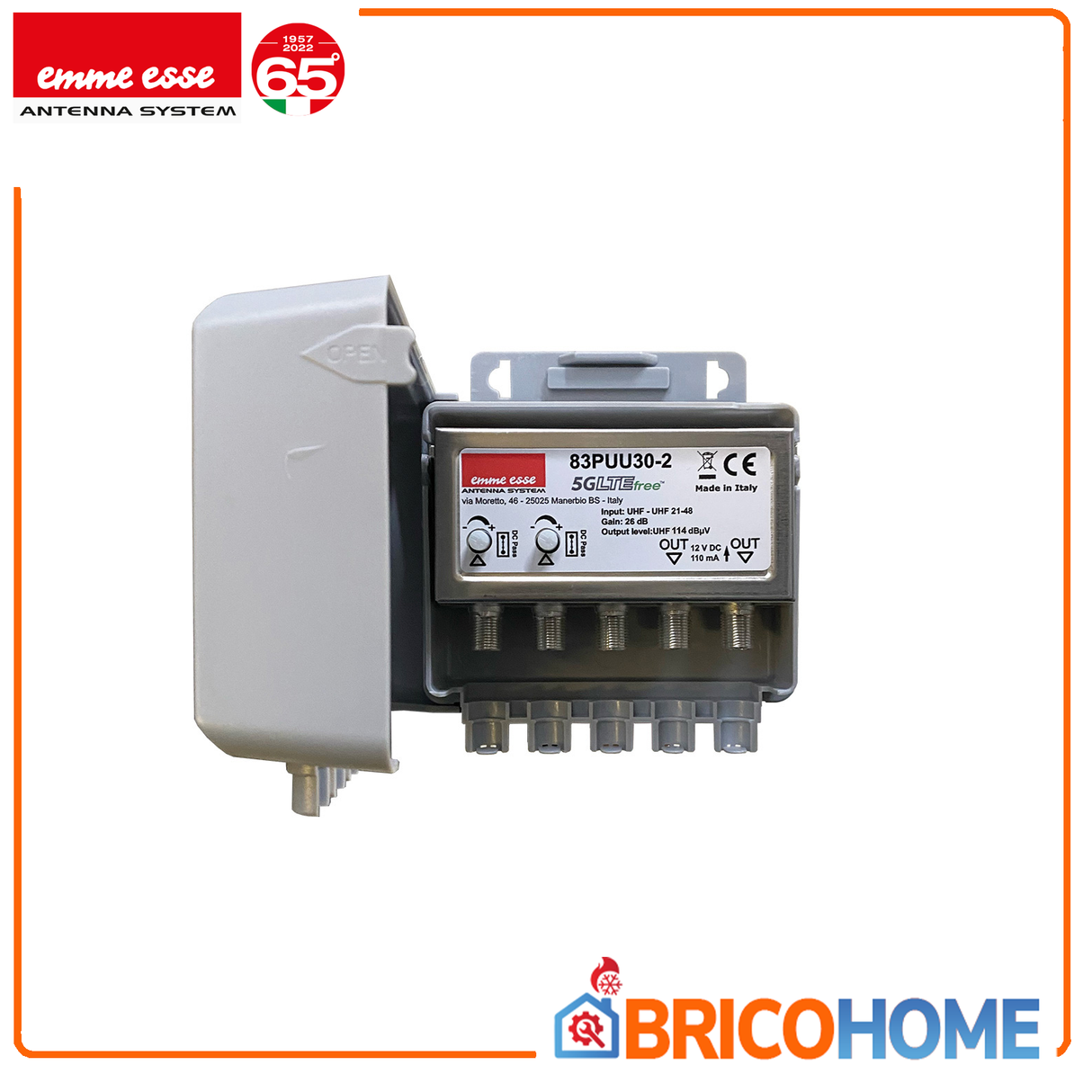 Amplificatore Tv da esterno 2 uscite 5GLTE free serie APP - Emme Esse