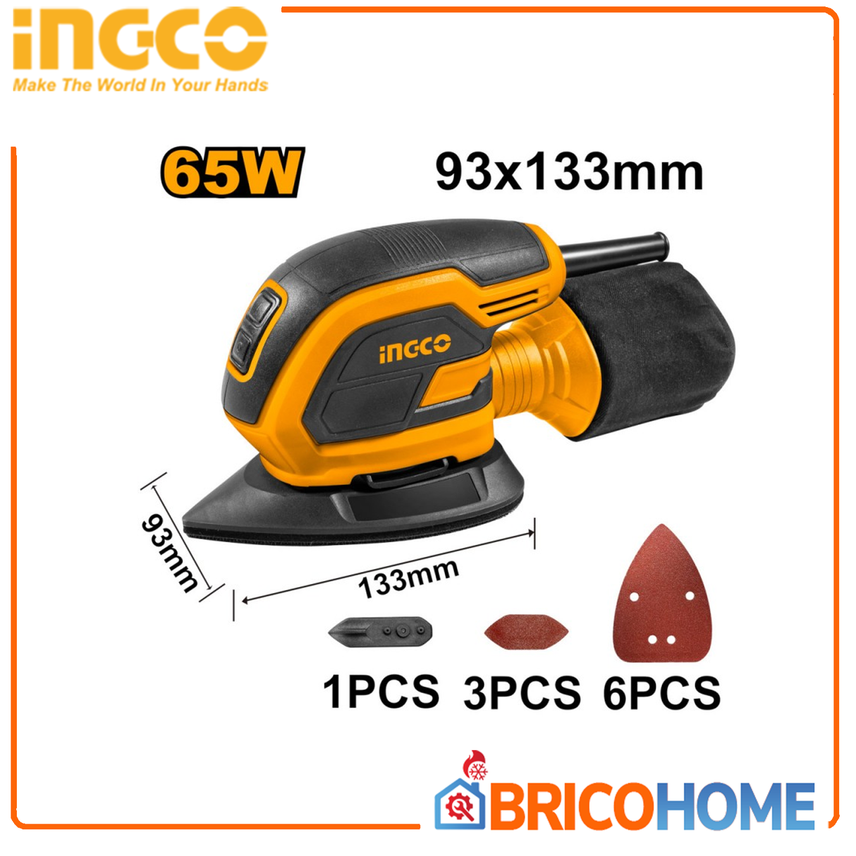 Levigatrice palmare 65W - Ingco