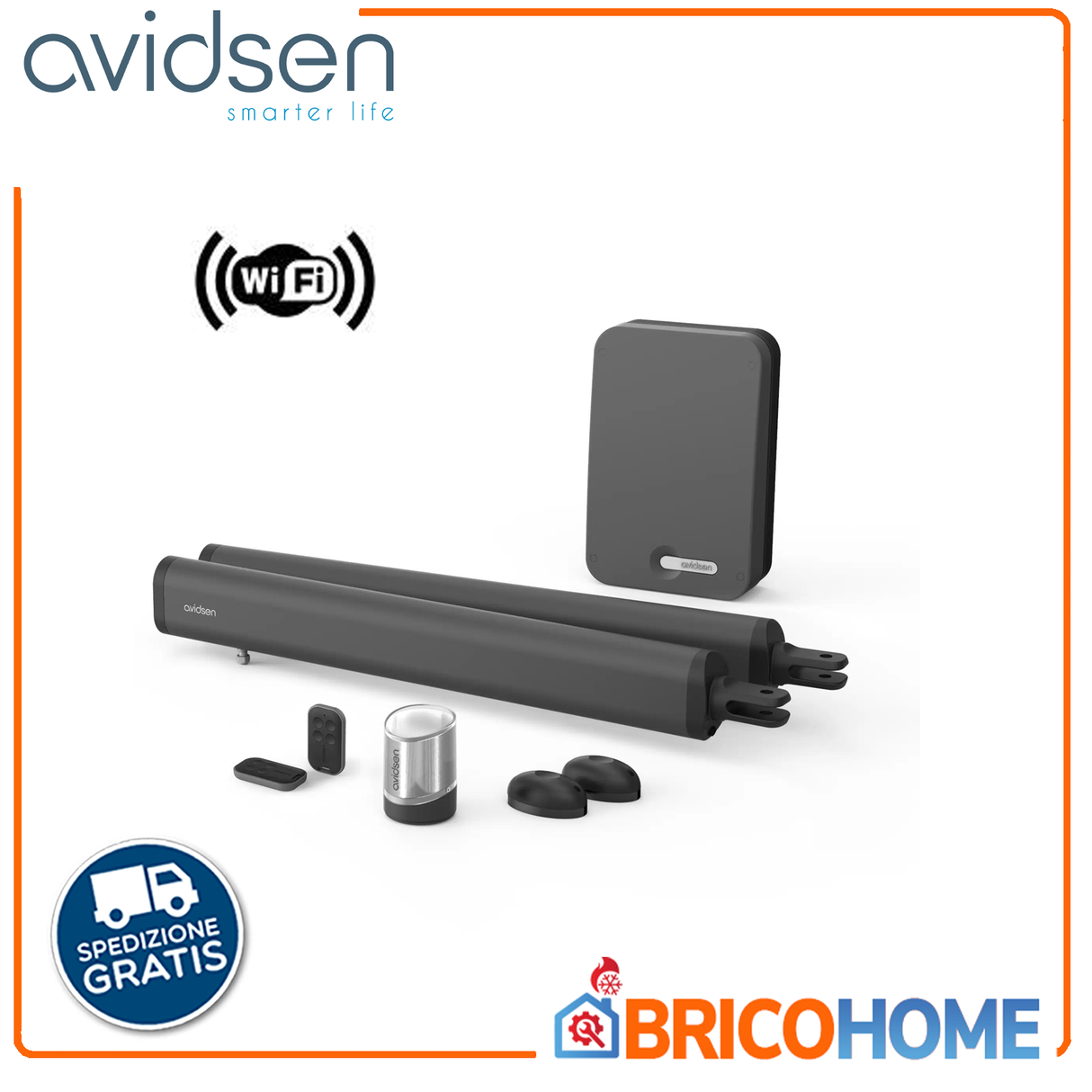 Avidsen Kit automazione per cancelli a 2 battenti 24V connessa Teha Connect Wi-Fi - 114174