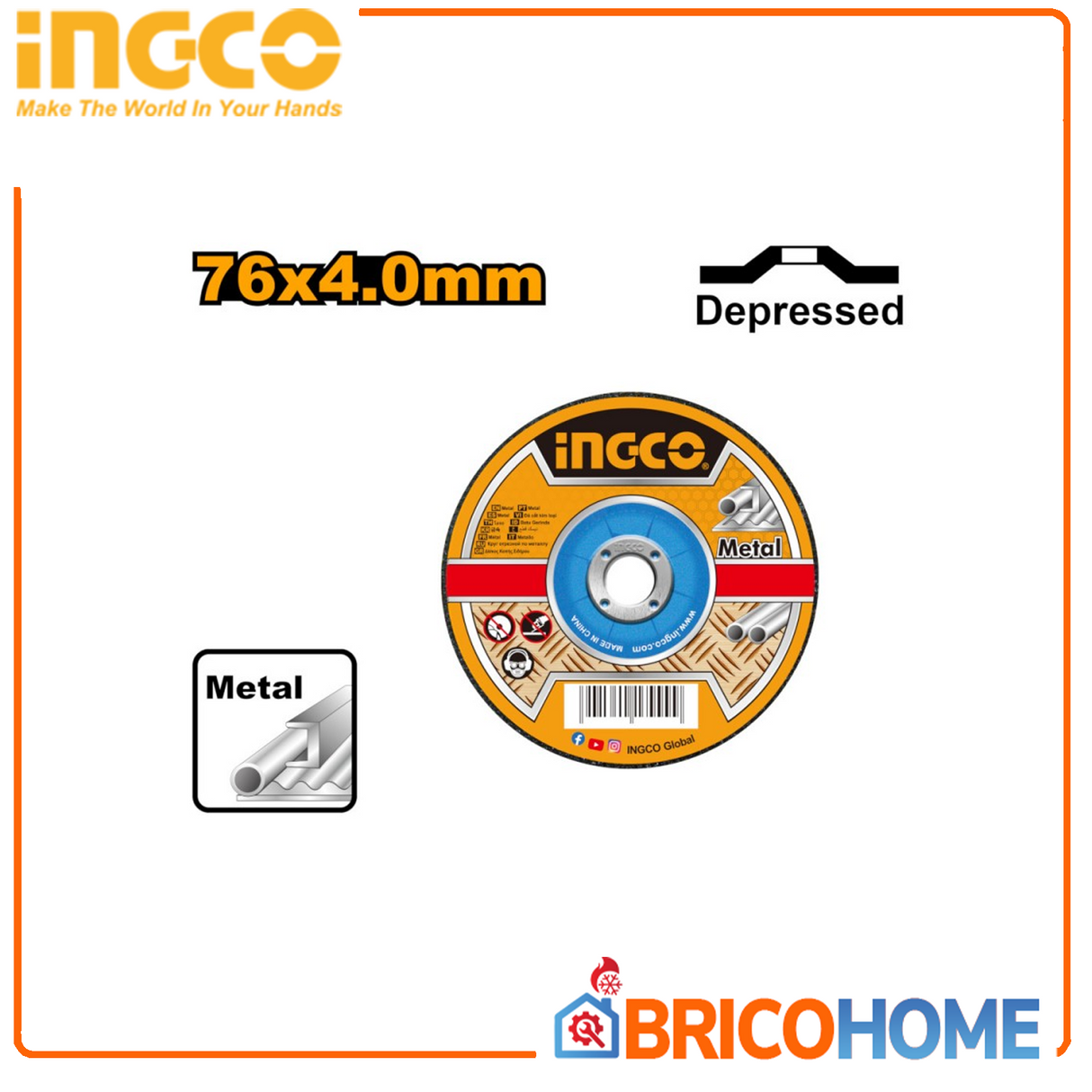 INGCO disco per metallo 76x4mm per mini smerigliatrice