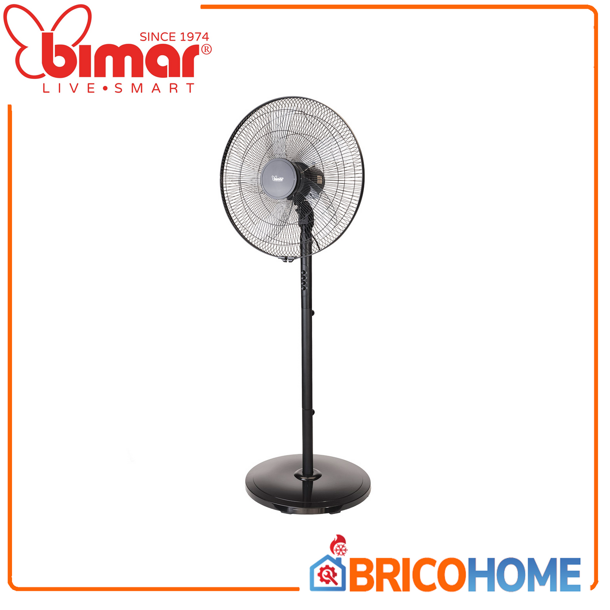 Bimar Ventilatore a piantana H. 165cm 5 pale Ø45cm 60W