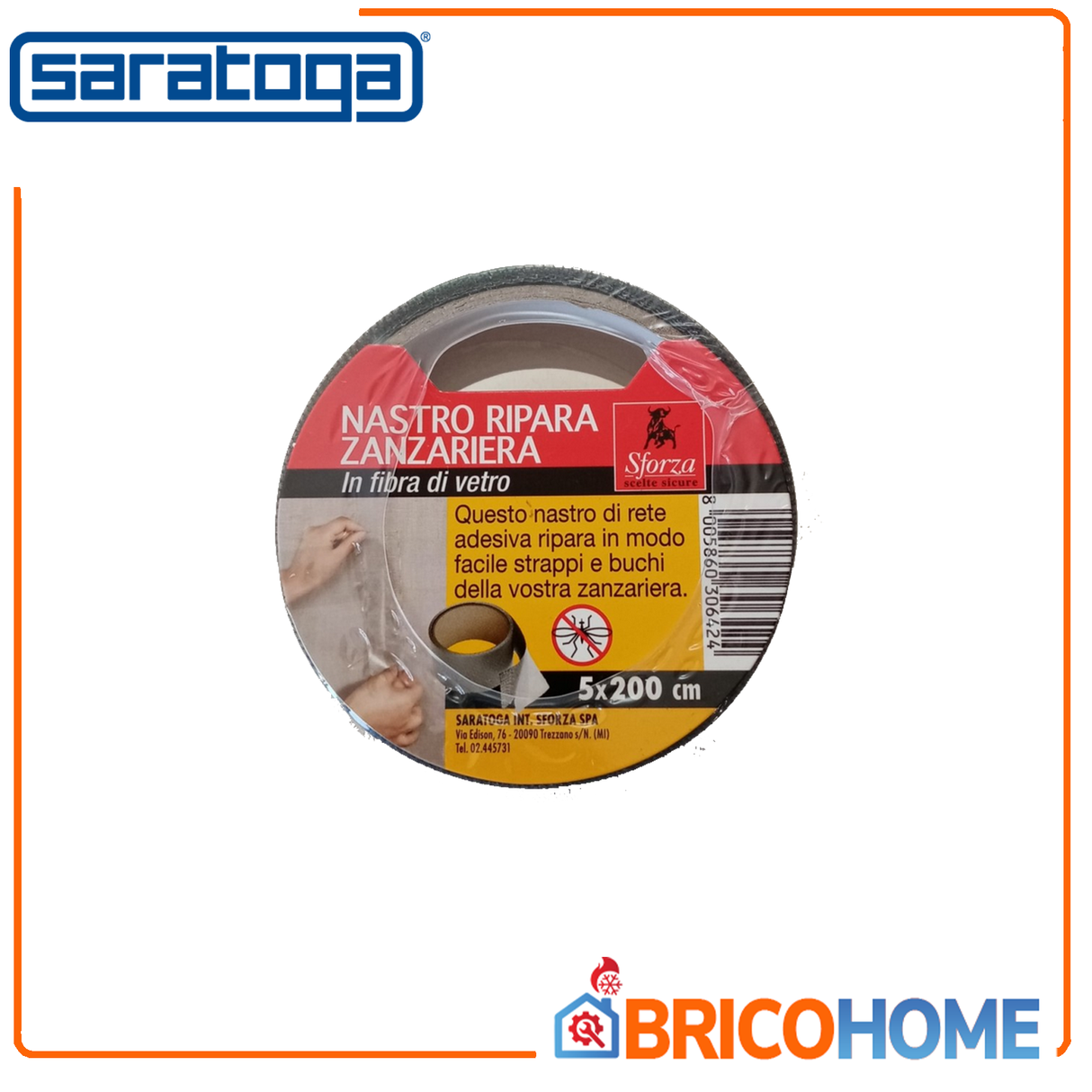 Nastro grigio ripara zanzariera da 5x200cm in fibra di vetro ritagliabile