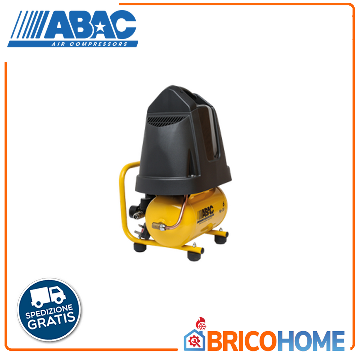 ABAC Compressore aria 6 LT 1,5 HP 8 BAR Vento B15 Baseline