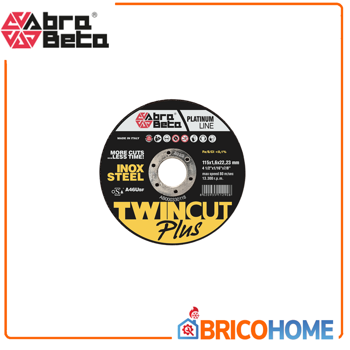 Disco da taglio Twincut Plus inox & acciaio Diametro 125 - Spessore 1,0mm