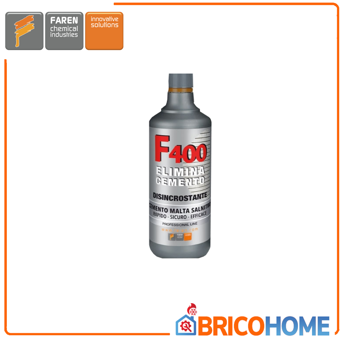 FAREN Disincrostante acido concentrato multifunzione per cemento F400