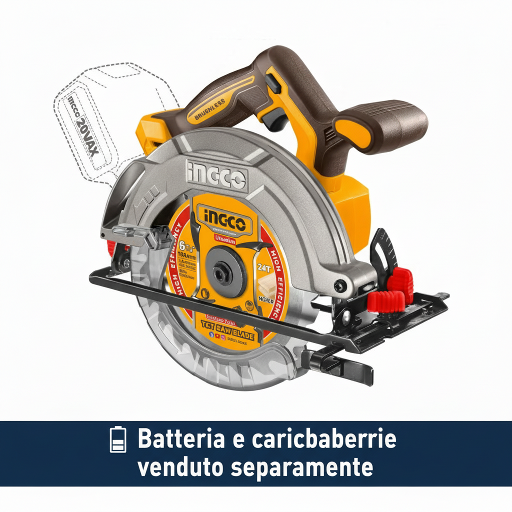 INGCO sega circolare brushless P20S 165mm batteria caricabatterie venduti separatamente banner