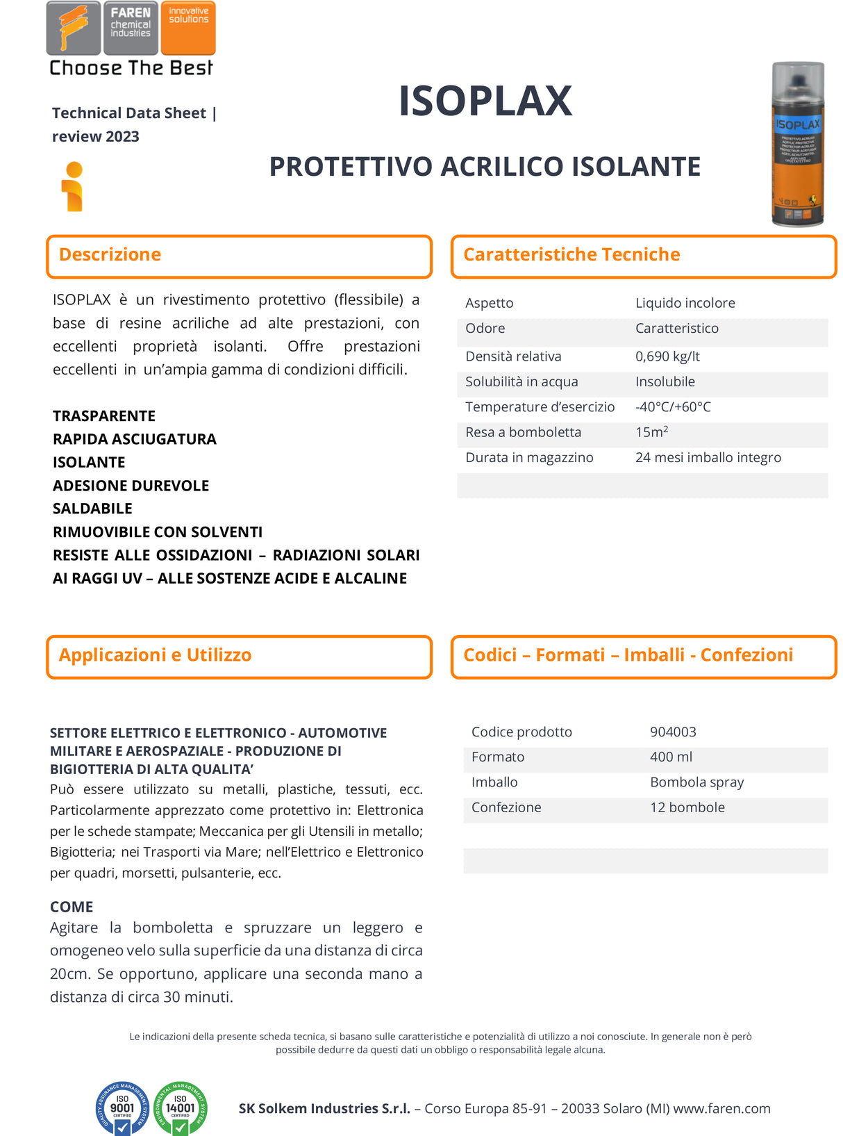 ISOPLAX 400 ml isolierendes Acryl-Schutzspray – FAREN