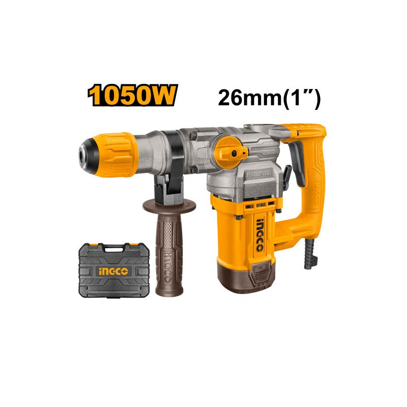 INGCO - Martello Demolitore Rotativo RH10506 | 1050W | SDS Plus | 4,5 J | 3800 bpm | Valigetta + Accessori