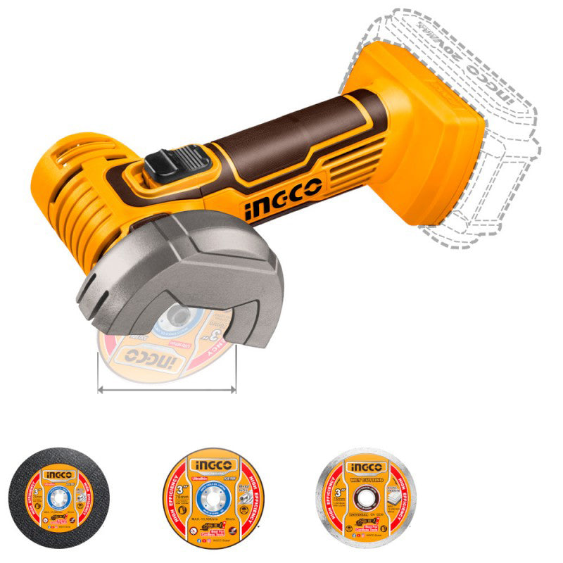 INGCO Mini Smerigliatrice 76mm a batteria nuda ( solo corpo )