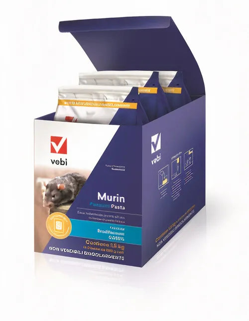 VEBI - Murin Facoum Pasta | Esca Rodenticida Bocconi Pasta Fresca | Box 3 x 500g | Brodifacoum 0,005% | PT14