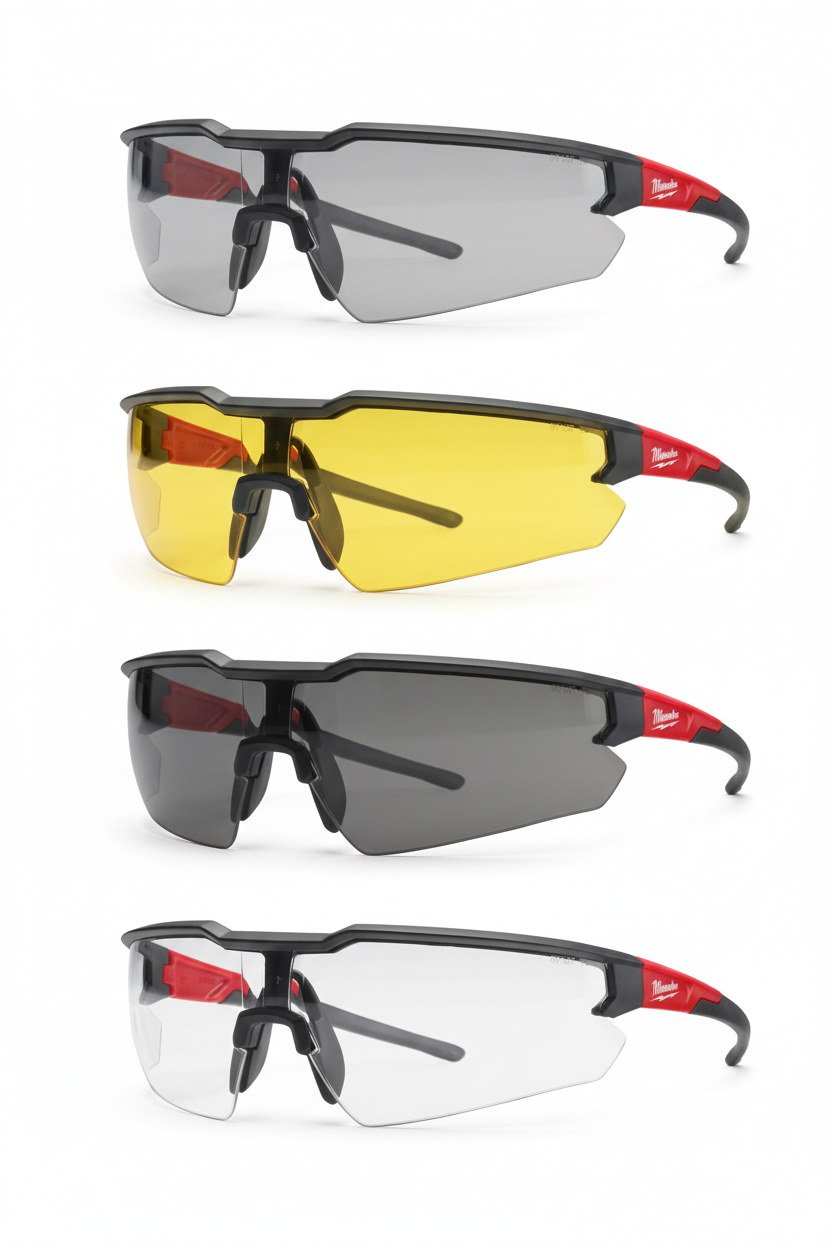 Occhiali Milwaukee con lenti grigio chiaro giallo e trasparenti
