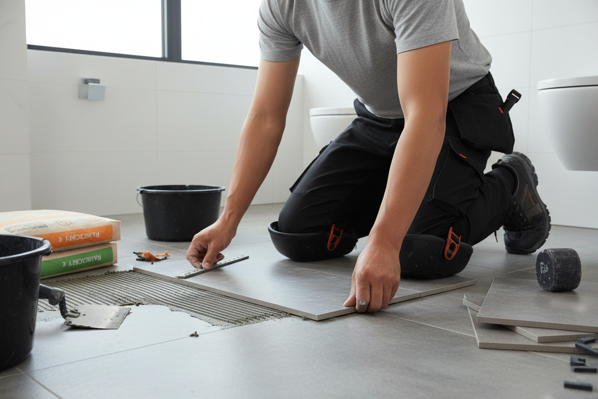 Piastrellista professionista con ginocchiere Raimondi