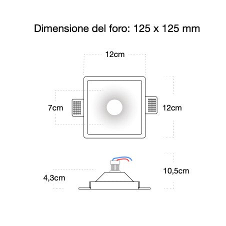 Conical recessed plaster spotlight for GU10 lamps