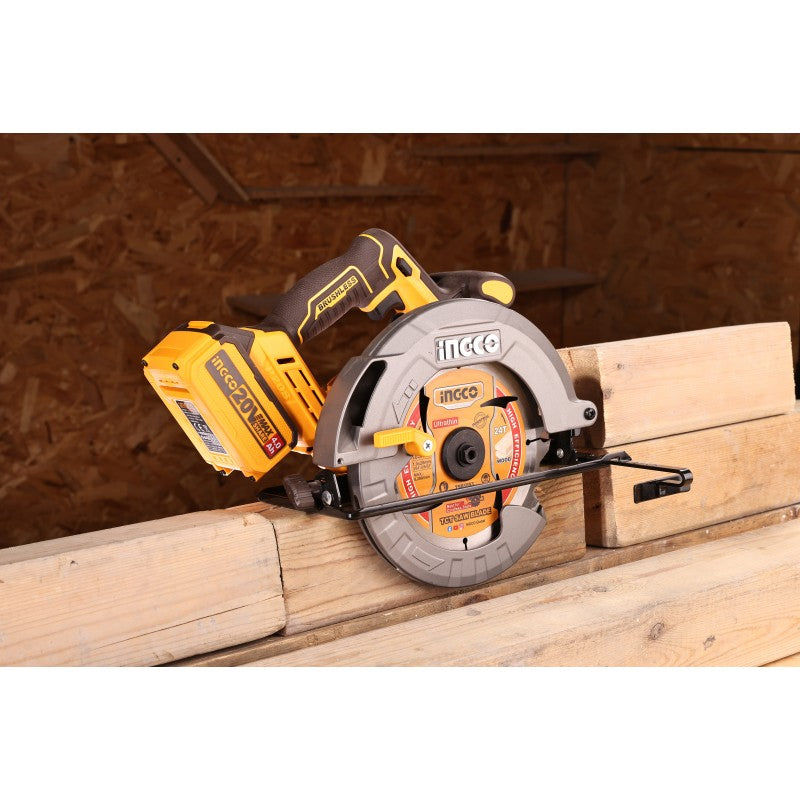 INGCO - Sega Circolare Brushless CSLI1851 | 20V P20S | 185mm | 4800 giri/min | Taglio 90° 65mm | Solo Corpo