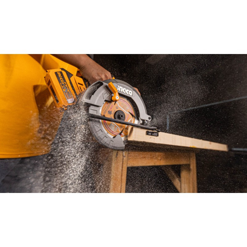 INGCO - Sega Circolare Brushless CSLI1851 | 20V P20S | 185mm | 4800 giri/min | Taglio 90° 65mm | Solo Corpo