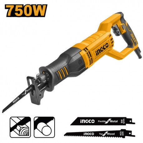 INGCO - Seghetto a Gattuccio 750W RS8008 | SDS | 115mm Legno | 8mm Acciaio | Kit Lame