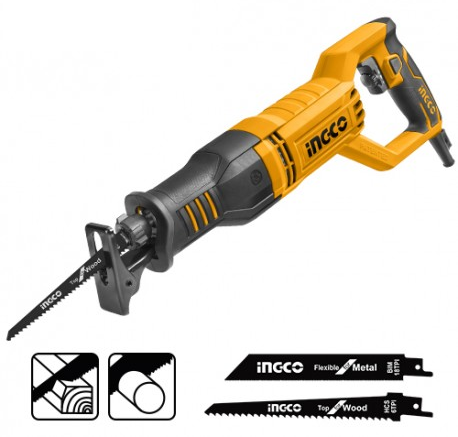 INGCO - Seghetto a Gattuccio 750W RS8008 | SDS | 115mm Legno | 8mm Acciaio | Kit Lame
