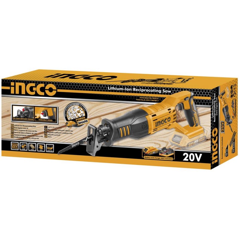 Seghetto a gattuccio 20v ( solo corpo ) + 2 lame INGCO