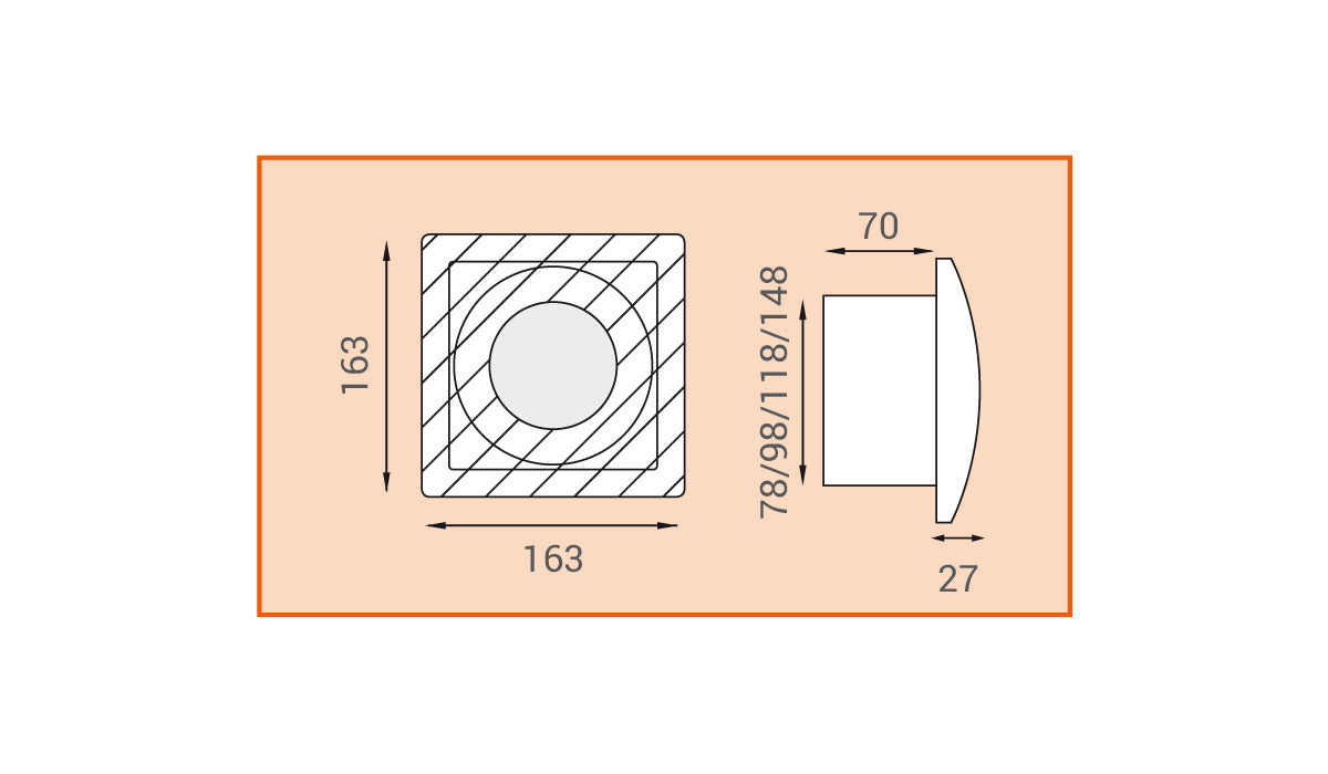 Aspiratore da parete ad aspirazione assiale Serie L - LUX