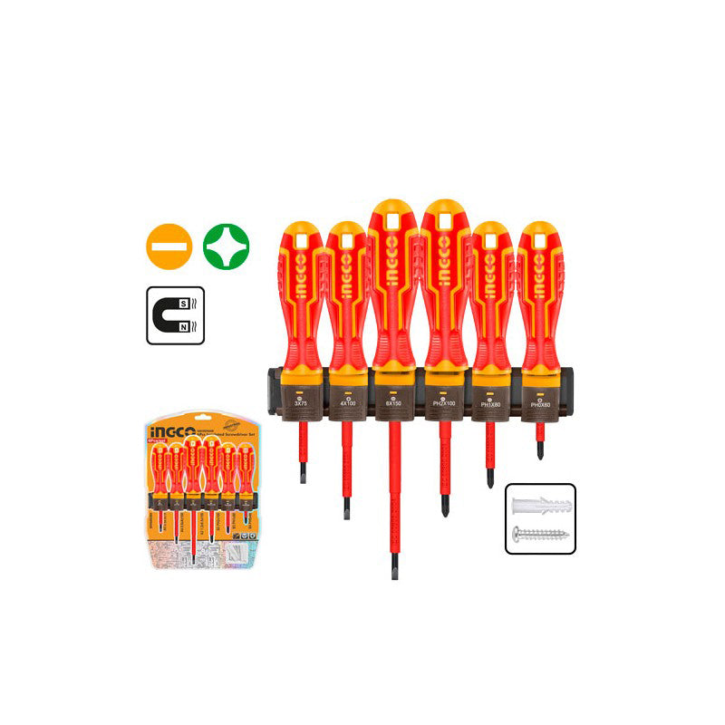 Insulated screwdriver set 1000V 6pcs INGCO
