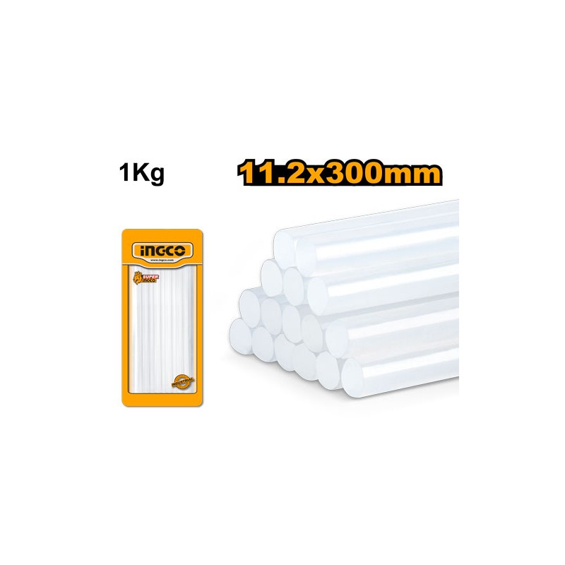 INGCO - Heißklebestifte AKTGS3011 | Ø 11,2 mm x 30 cm | 1 kg Packung | Petroleumharz