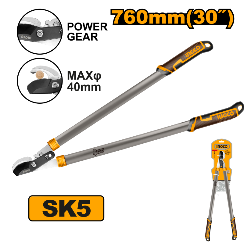 INGCO - Troncarami Becco Curvo 760mm HLT7608 | SK5 | Max Ø40mm | Lama Teflon | Power Gear