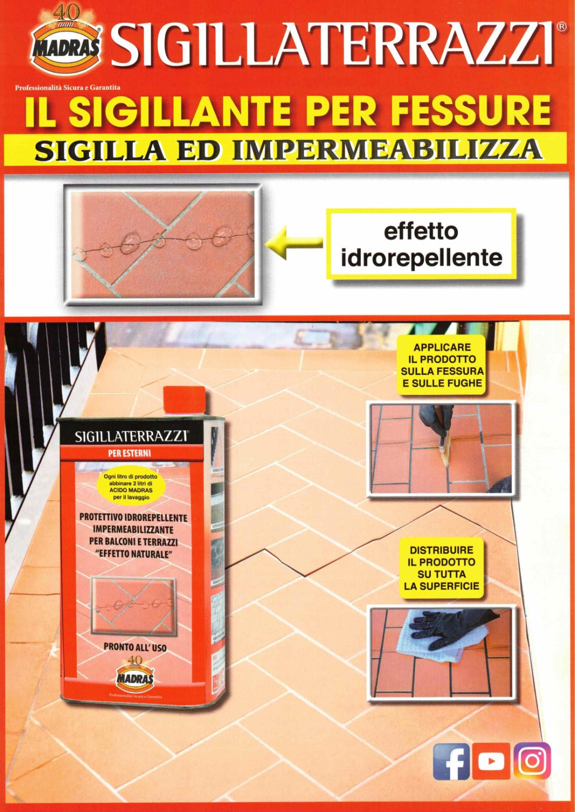 Protettivo idrorepellente impermeabilizzante per terrazzi 1LT - Sigillaterrazzi Madras