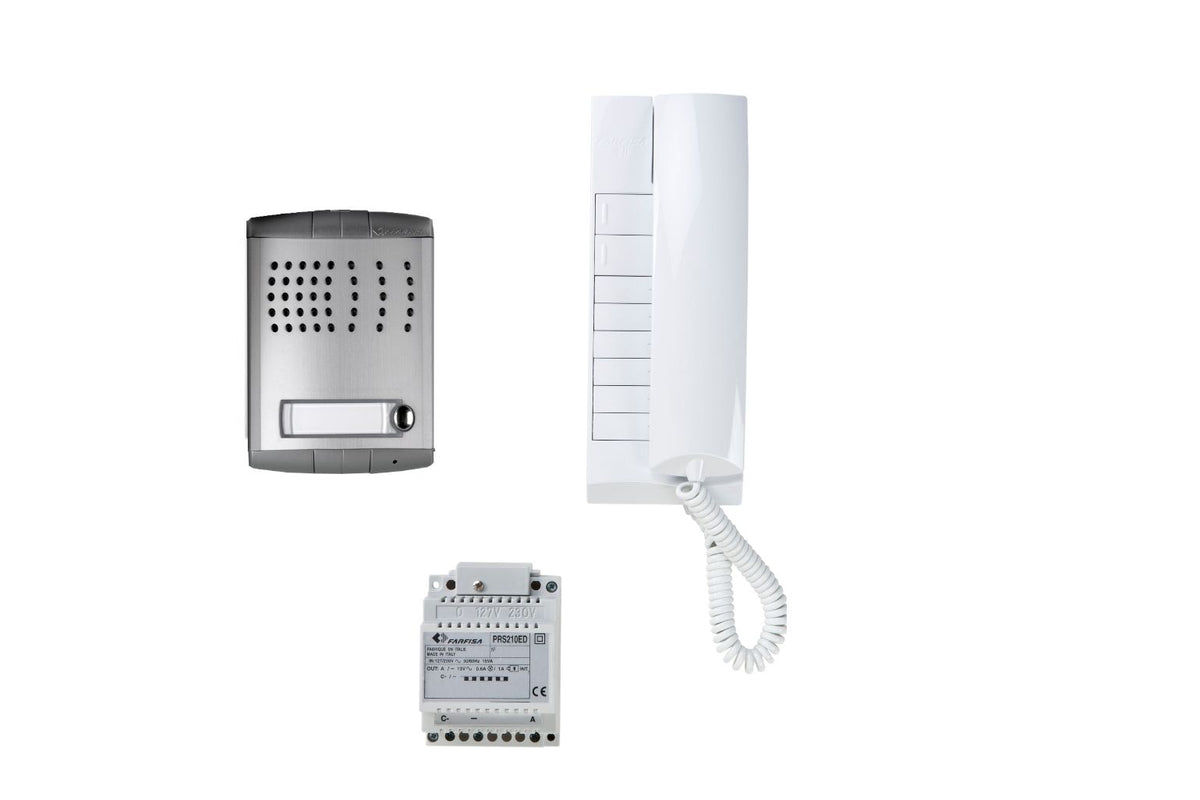 Citofono Da Porta 230V Per Casa Indipendente - Montaggio A Superficie, Design Moderno, Bianco, Include Telefono E Pannello - Foto 8