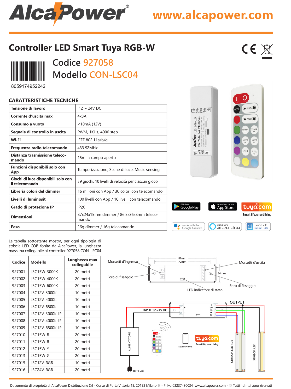 Controller LED Smart Tuya RGB-W