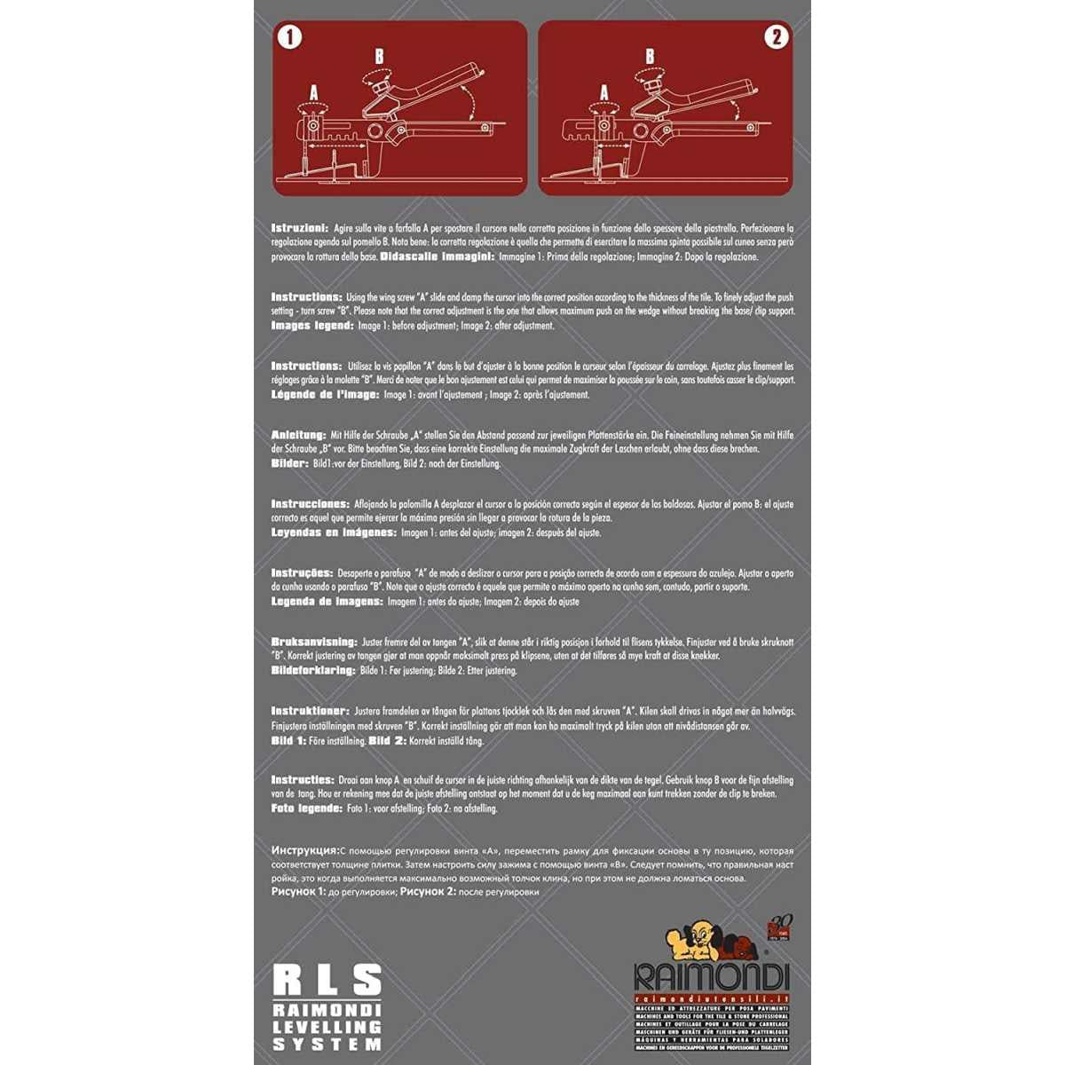 Adjustable traction pliers for self-leveling spacer wedges - Raimondi 231N
