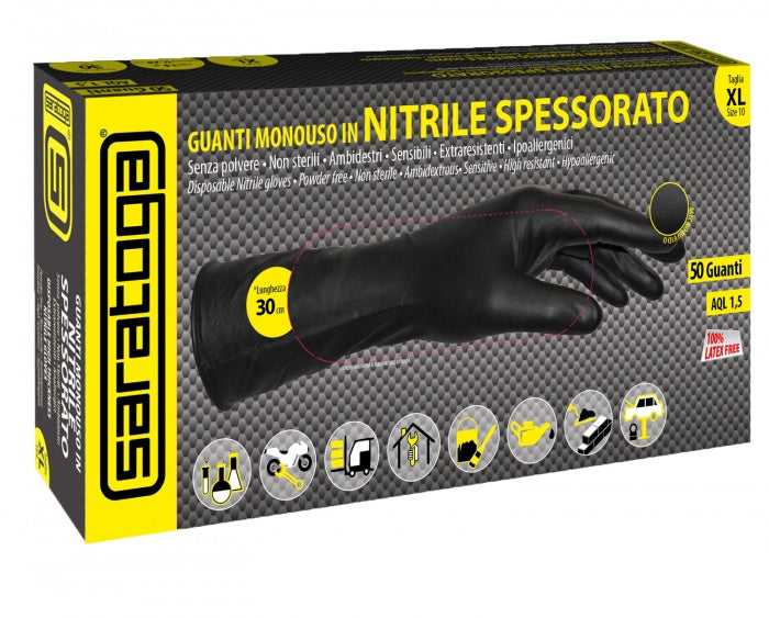 Saratoga Guanti monouso in nitrile spessorato 50 pz
