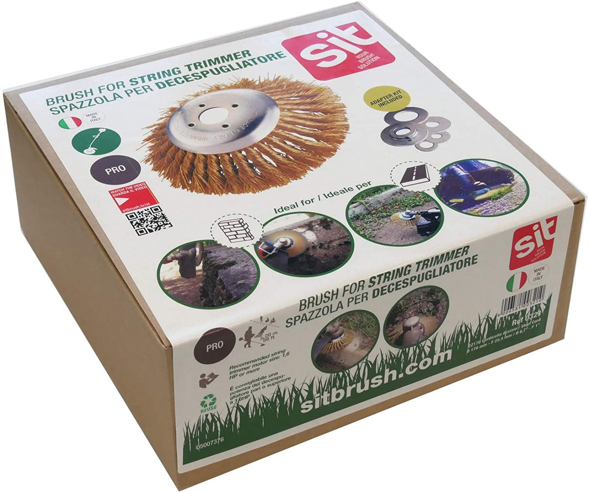 Spazzola per Decespugliatore per Giardinaggio in acciaio CZ170 SIT con adattatori