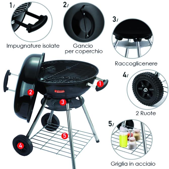 Barbecue sferico diametro 45cm - SG 45K SANDRIGARDEN