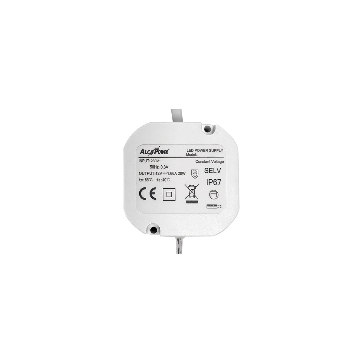 Built-in switching power supply IP67 12V DC 20W 1.66A