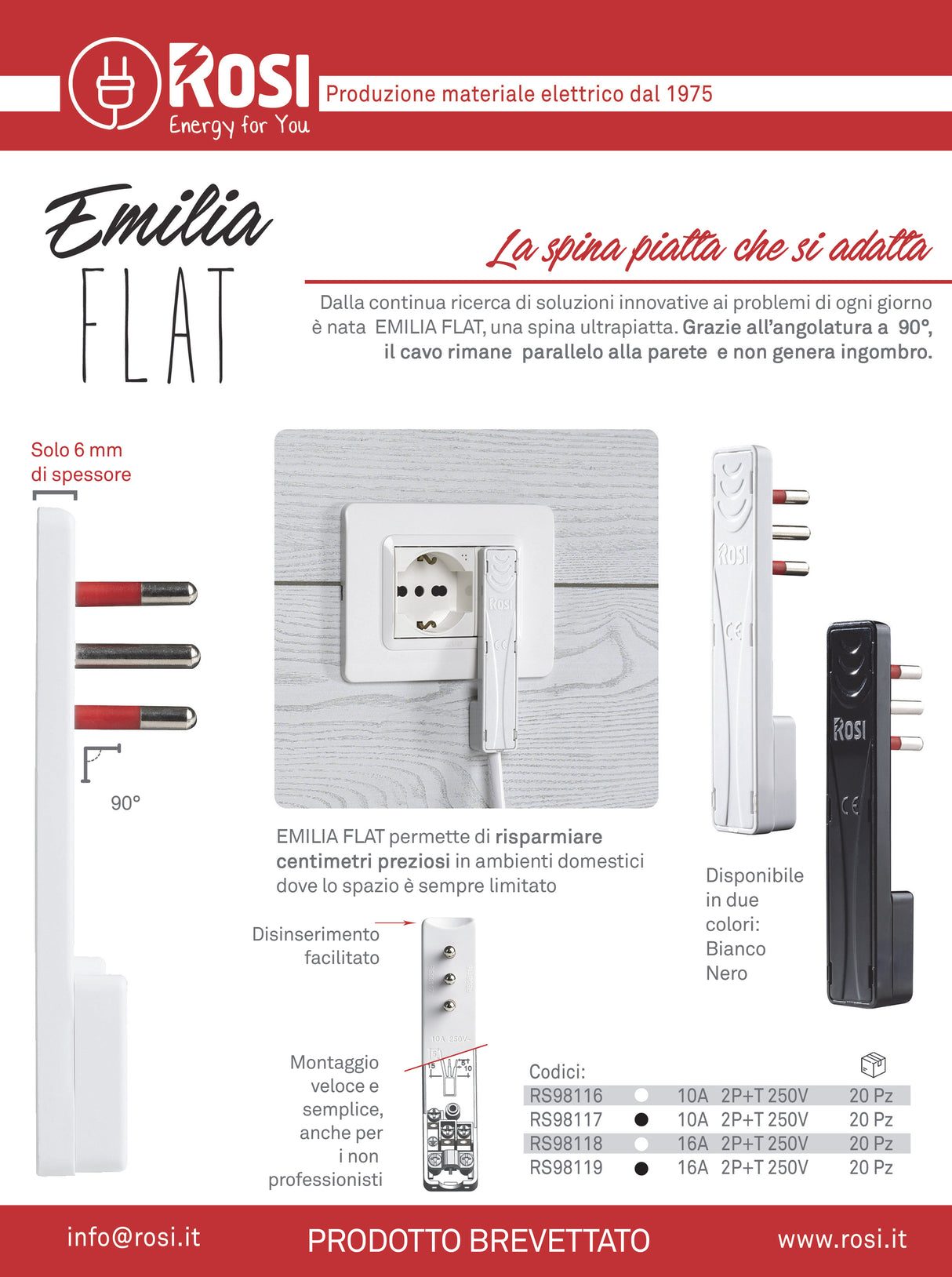 Adattatore ultrapiatto Emilia Flat ROSI