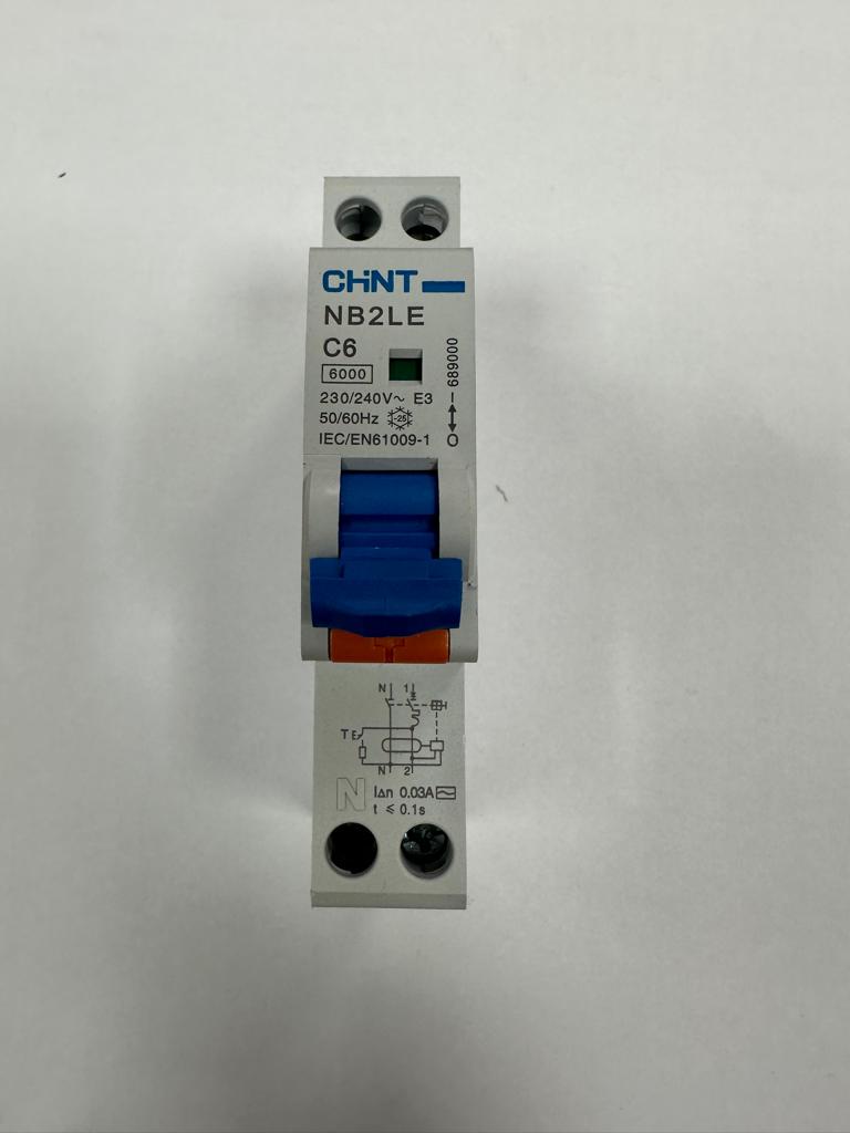 Interruttore magnetotermico differenziale 1 modulo 1P+N 30mA 6,0kA Curva C Tipo AC - CHINT