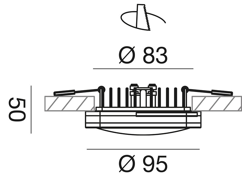 Faretto da incasso tondo 10W - luce naturale 4000K - CARDEA - Gea Led