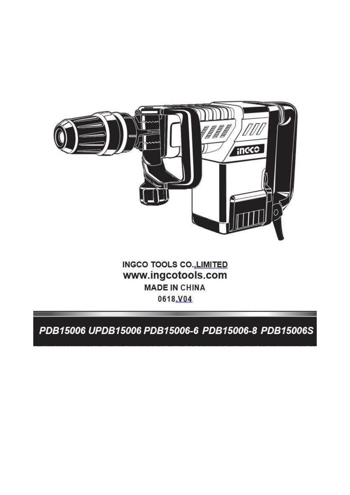 SDS-MAX 1500W demolition hammer in case + 2 INGCO chisels