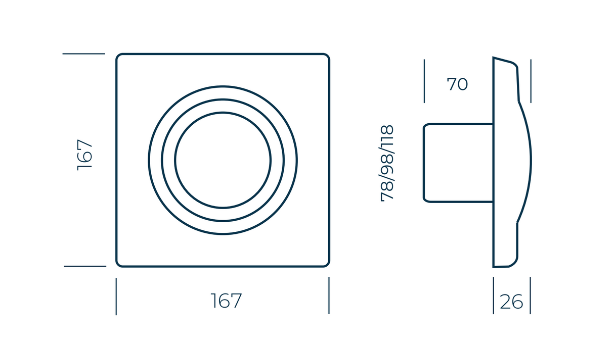 Aspiratore elettrico assiale a muro serie Ponente LUX