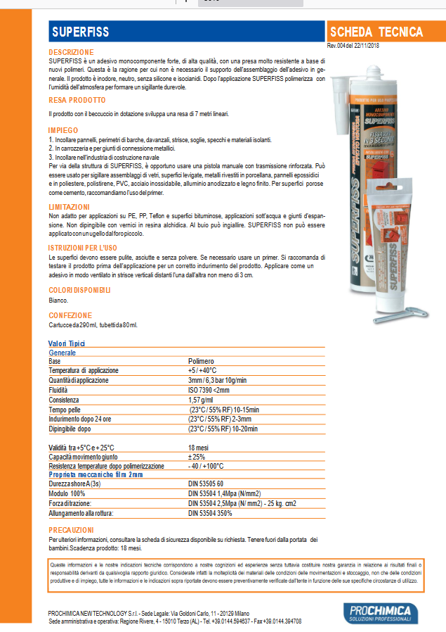 Adesivo con effetto ventosa Superfiss PROCHIMICA 290ml
